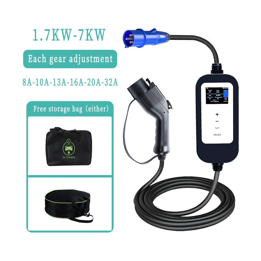 GB/T portable ev charger 7kw byd electric car Vehicle electrical appliances gbt 16A 32A ev charging stations EVSE Wallbox