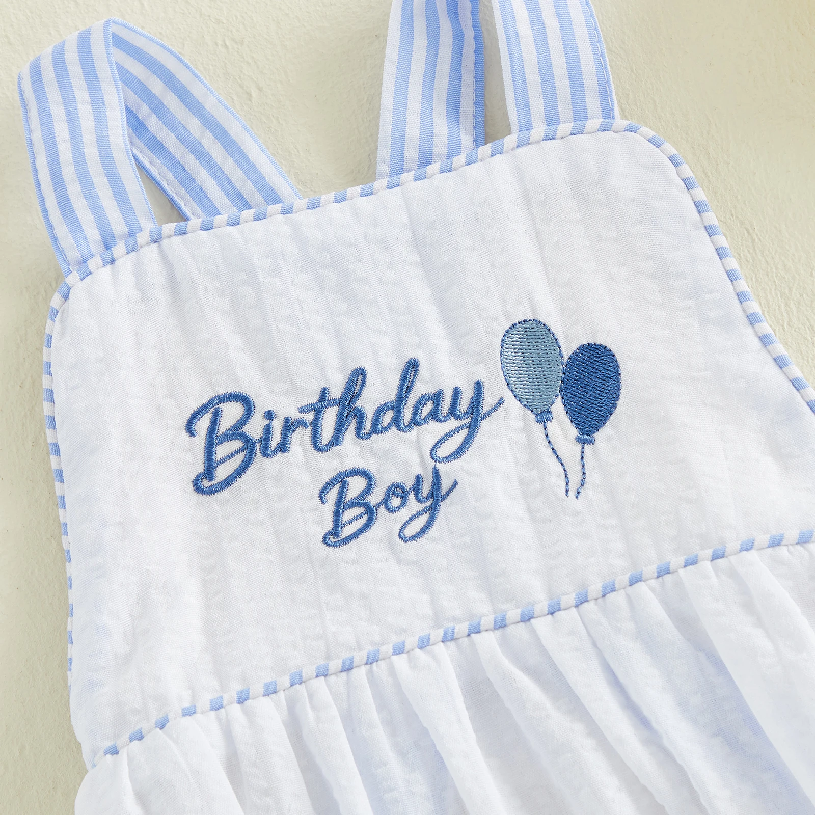 

Baby Girls Boys Birthday Romper Sleeveless Letter Balloon Embroidery Overalls Playsuit Summder Baby Bodysuits Sunsuits