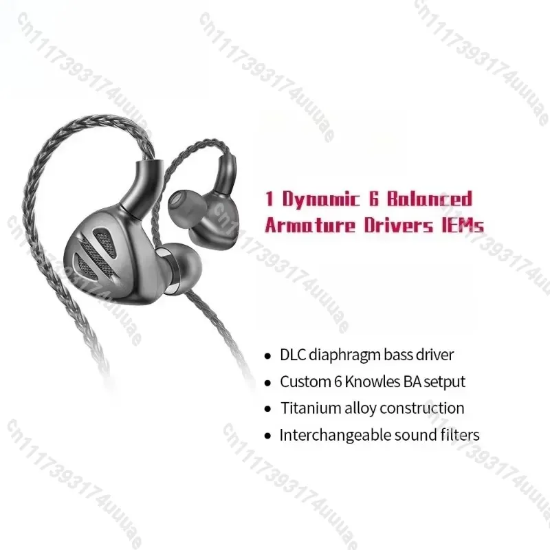 for FiiO FH9 HiFi IEM Earphones 1DD plus 6BA Knowles Drivers Detachable MMCX Cable 2.5mm 3.5mm 4.4mm Balanced In-Ear Monitors