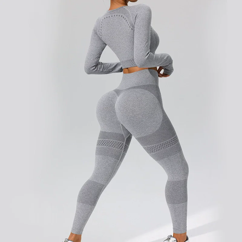 Tight Casual Yoga Wear Set For Women Two-Piece Set For Running And Fitness Autumn And Winter Aashionable And Sexy Clothing