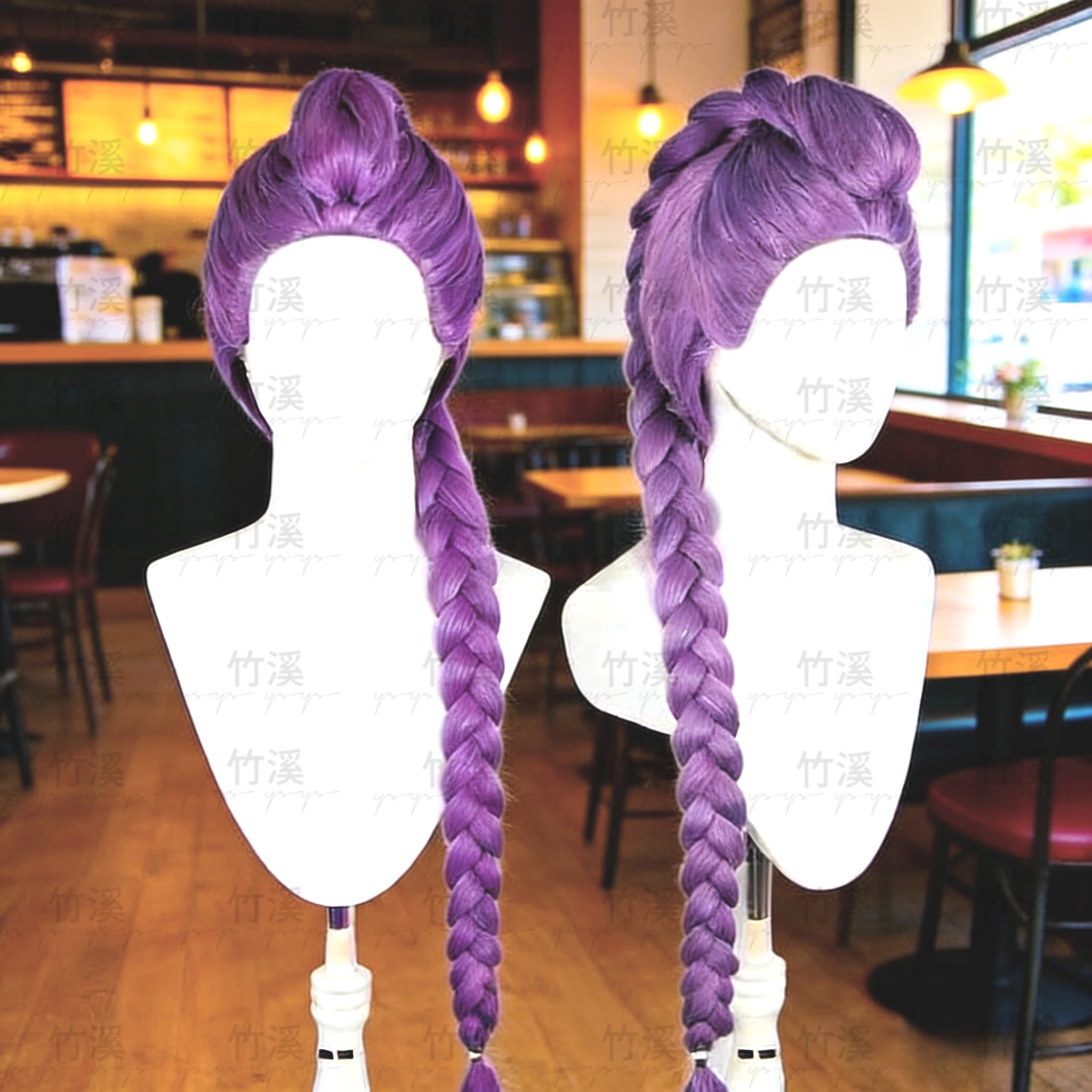 شعر مستعار أنيمي الأرجواني |   آمن للحرارة، يجب اقتناؤه لحفلات الهالوين، شعر طويل مستقيم، مسامي