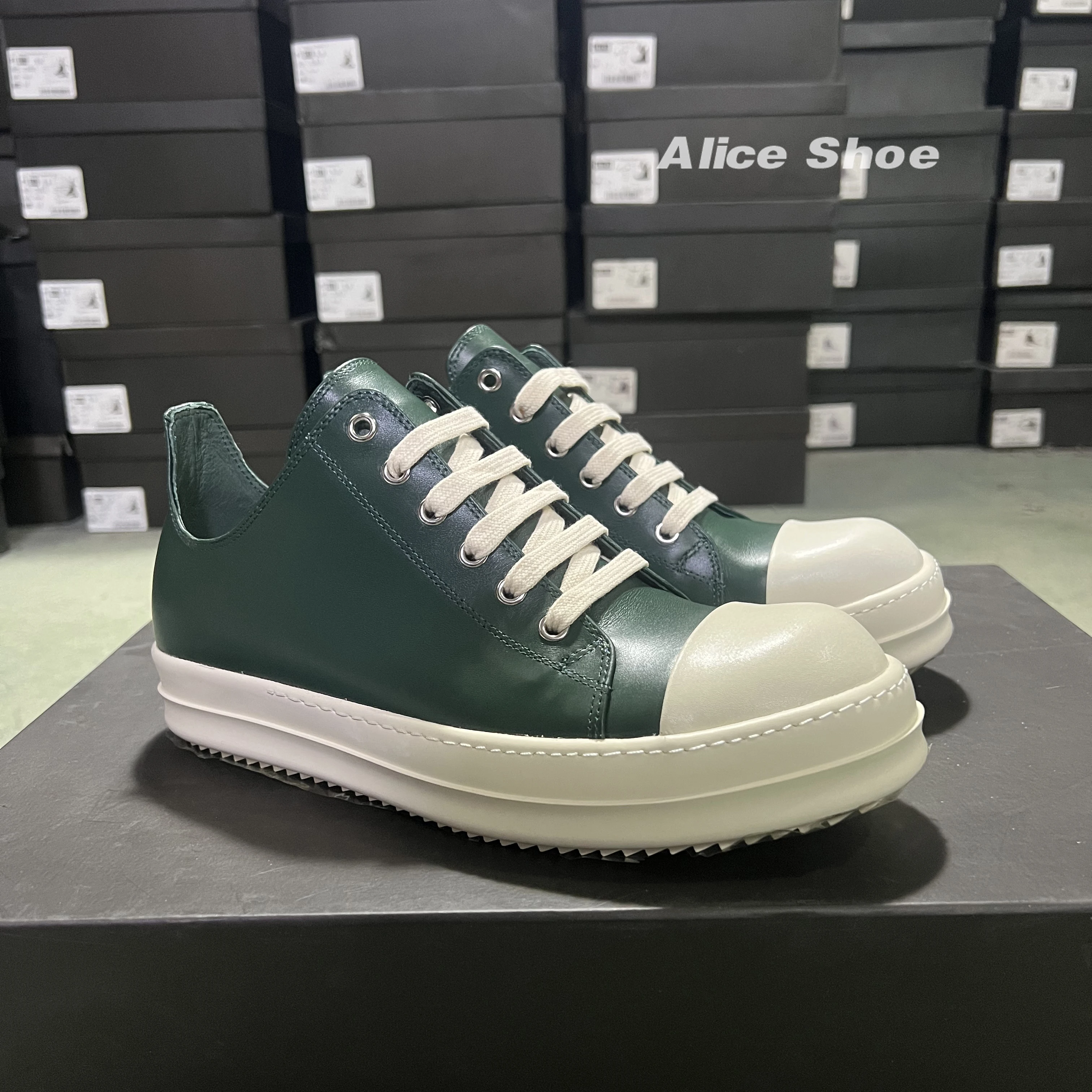 

Brand Men Shoe Casual Leather Low Top Women Sneaker Designer New Fashion Trainer Luxury Platform Shoe Flat Classic Green Shoe