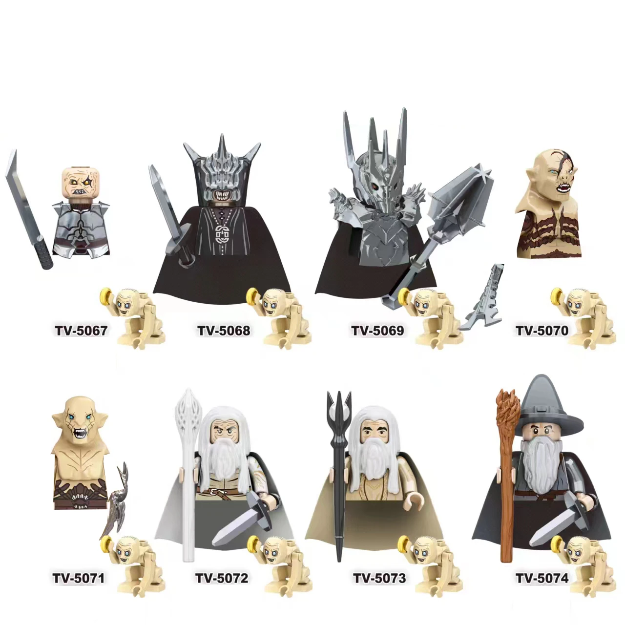 TV6410 6401 MOC Caballero Medieval soldado ladrillos guerrero Orc armadura casco escudo Mini figuras de acción bloques de construcción juguetes para niños