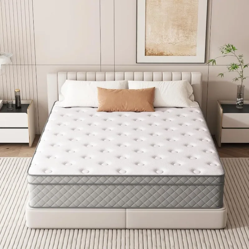 Full Mattress, 12 Inch Cooling-Gel Memory Foam and Pocket Spring Hybrid Mattress, Full Size Mattress in a Box，Double Mattress