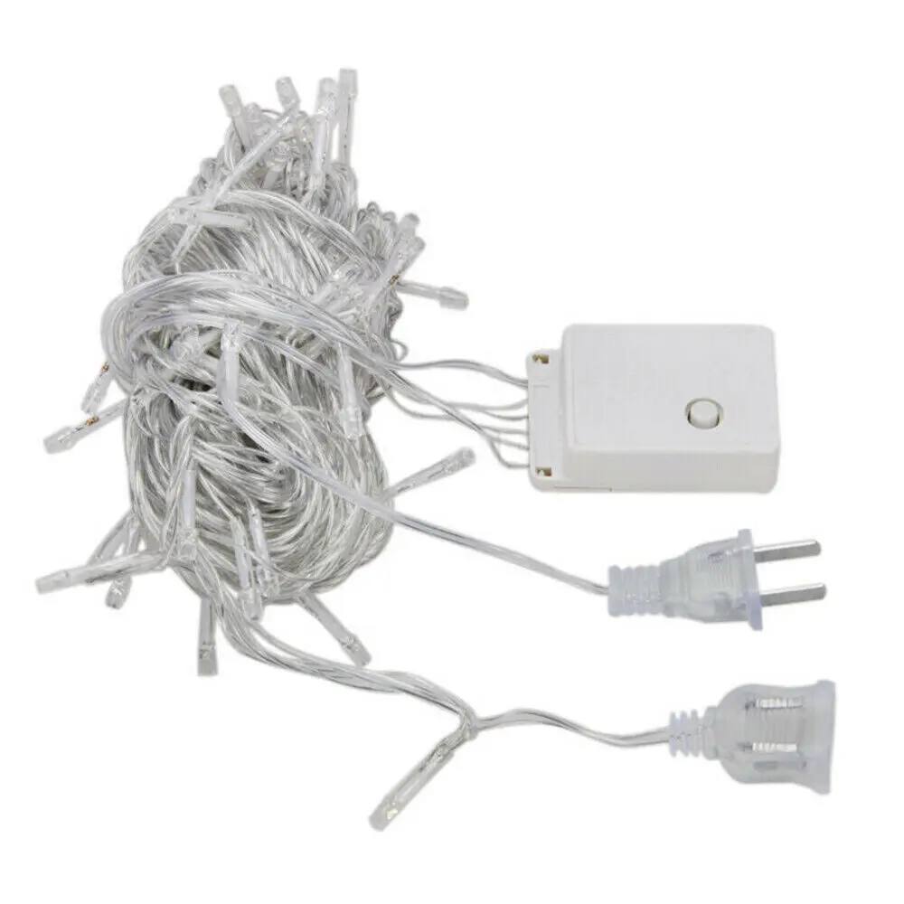 100 LED String Lights Outdoor Indoor 10 M Christmas Lights 8 Lighting Modes Plug in Waterproof Fairy Lights (Multicolor)