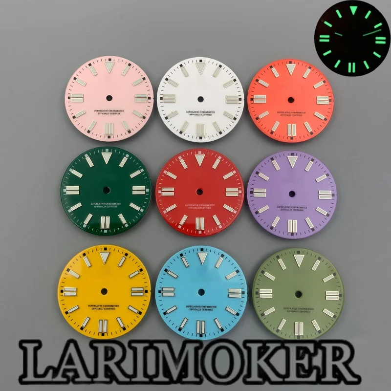 

LARIMOKER 29mm White Red Green Blue Orange Purple sterile dial green luminous compatible with all movements watch accessories