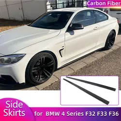 Carbon Fiber Side Skirts Extensions for BMW 4 Series F32 F33 F36 M Sport 2014-2017 Car Side Door Bumper Apron Lip Body Kits ABS