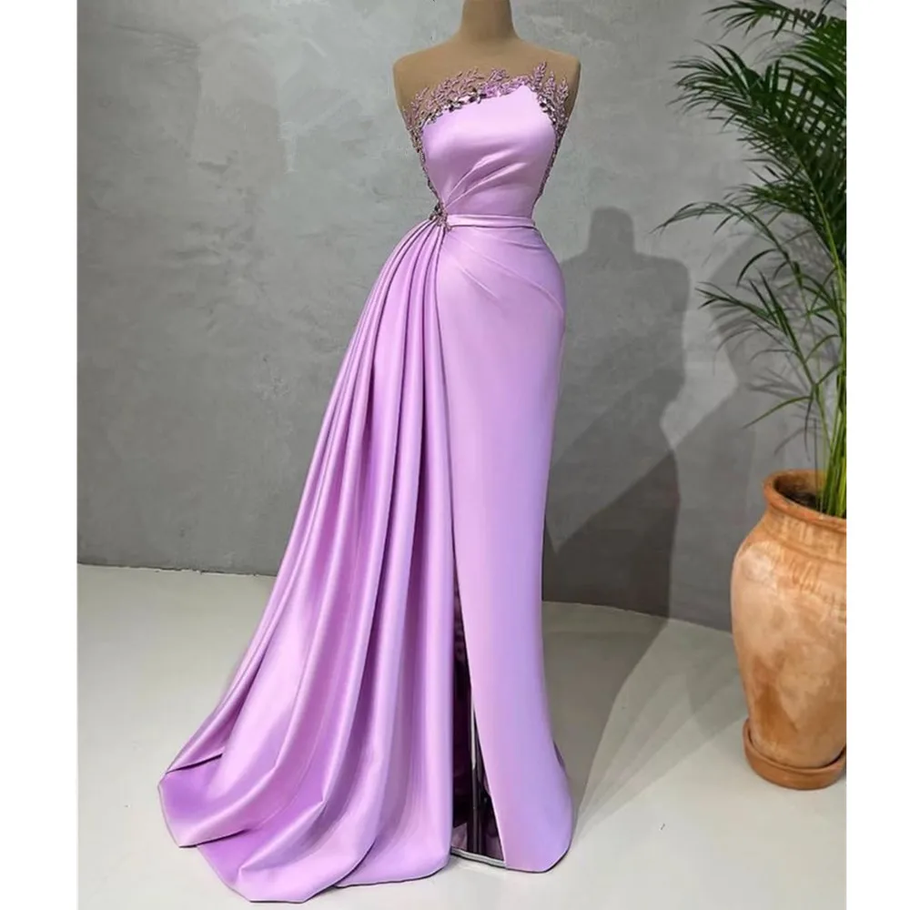 

Prom Dresses Glitter Sparkle Strapless Bridal Dress Sleeves Evening Dresses Vestido De Novia