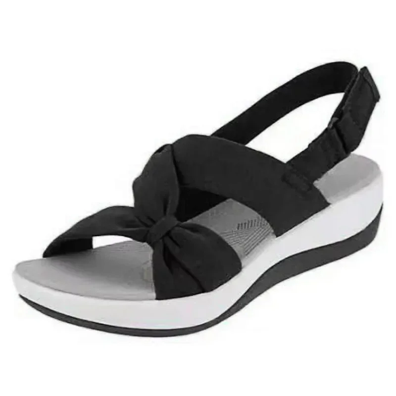 Women Sandals 2024 Summer Closed Toe Roman Women Bow Platform Wedges Sandals Women Sandals Plus Size 42