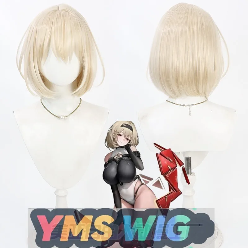 [YMS WIG]"NIKKE Diosa Zapatos Rojos Peluca Cosplay Beige Corte Bob",