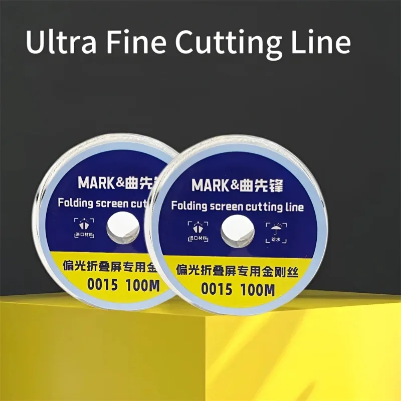 0.015mm 100m Diamond Wire Cutting Line OLED Screen Separating Line High Toughness LCD Cutting Wire Mobile Phone Repair Tools