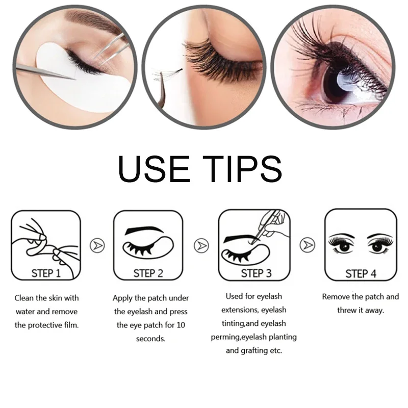 Eyelash Extension Patch Grafted Eyelash Extension Paper Patch Under The Eye Pad Eye Paper Patch False Eyelashes Pad 100bags