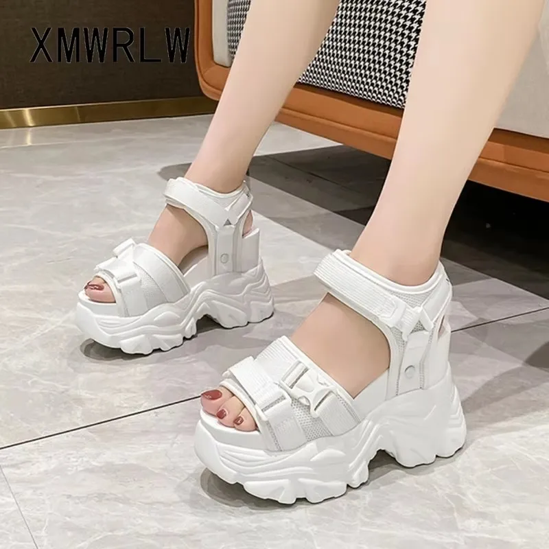 

XMWRLW 2025 Summer Women Casual Wedges Sandals High Heels Ladies Shoes Rubber Sole Non-Slip Women Summer Sandals Beach Shoes