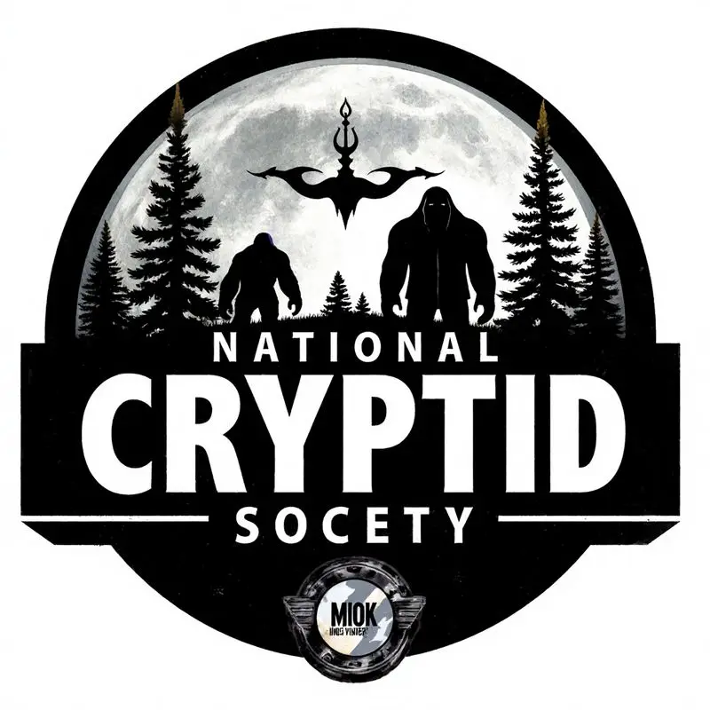 

National Mysterious Creatures Society car vinyl sticker featuring a mysterious paleontological design that includes a full m