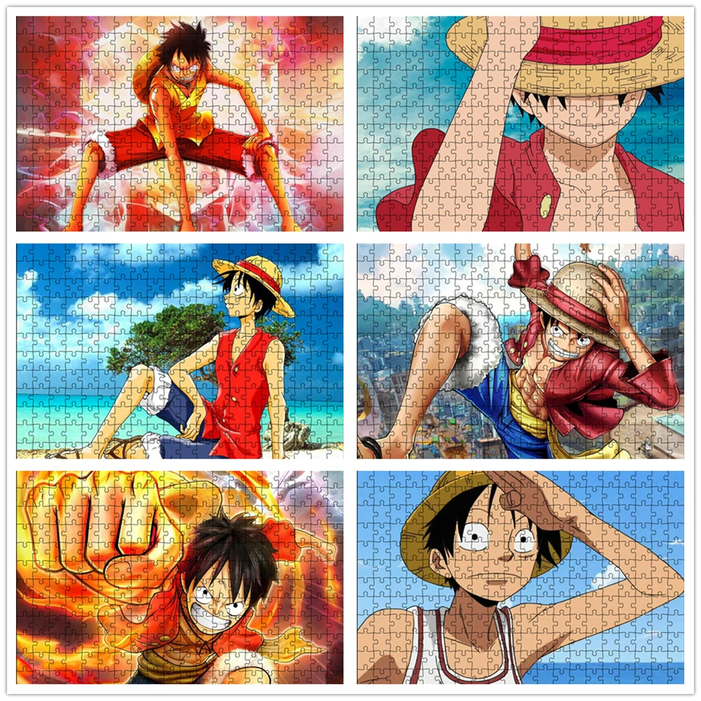 Cartoon One Piece Luffy Puzzles for Adults 1000 Pieces Paper Jigsaw Puzzles Educational Intellectual Decompressing Diy Game Toys