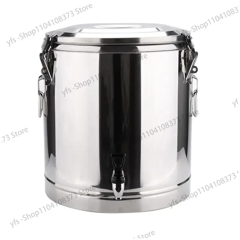 

10# Stainless steel double-layer heat insulation barrel breakfast soybean milk cold insulation barrel Thermal Insulation pail