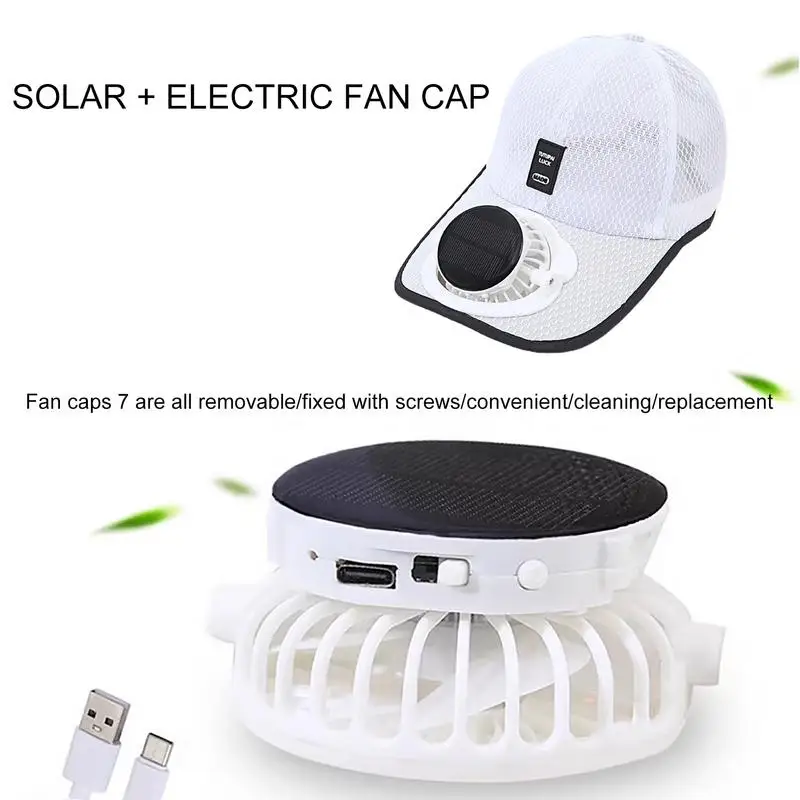 Summer Fan Baseball Hat Women Men Camping Hiking Novelty Quick-drying Solar Sport Caps Sun Visor Travel Hat