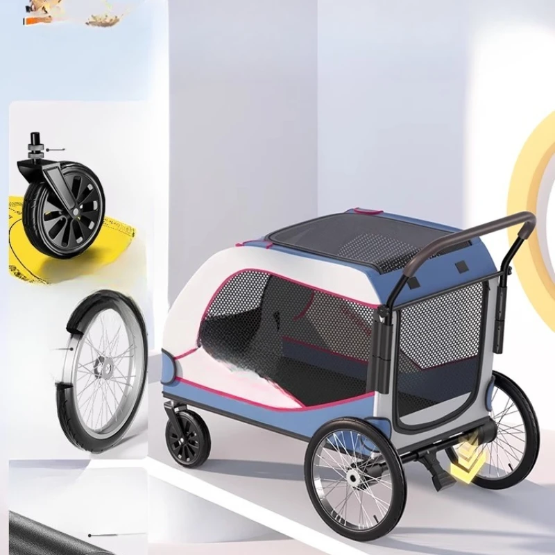 

BOSIMA Large Dog Pet Cart Giant Old Big Dog Cart Foldable Out Portable Dog Walker