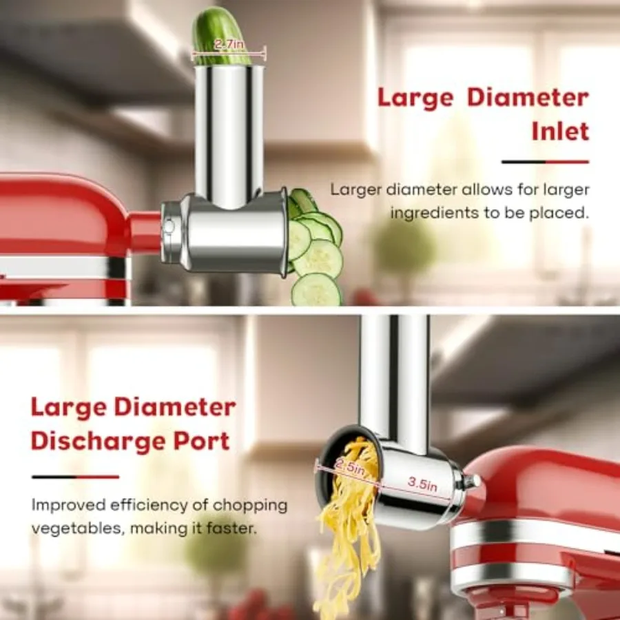 Stainless Steel Slicer Shredder Attachment for Kitchenaid Stand Mixer Cheese Grater Salad Maker Accessories for Kitchenaid Mixe