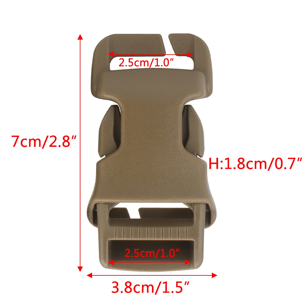 1 Inch QASM Buckle Quick Attach Surface Mount Tactical Mil-spec MOLLE PALS Webbing Airsoft Hunting Vest Modular Attachment Point