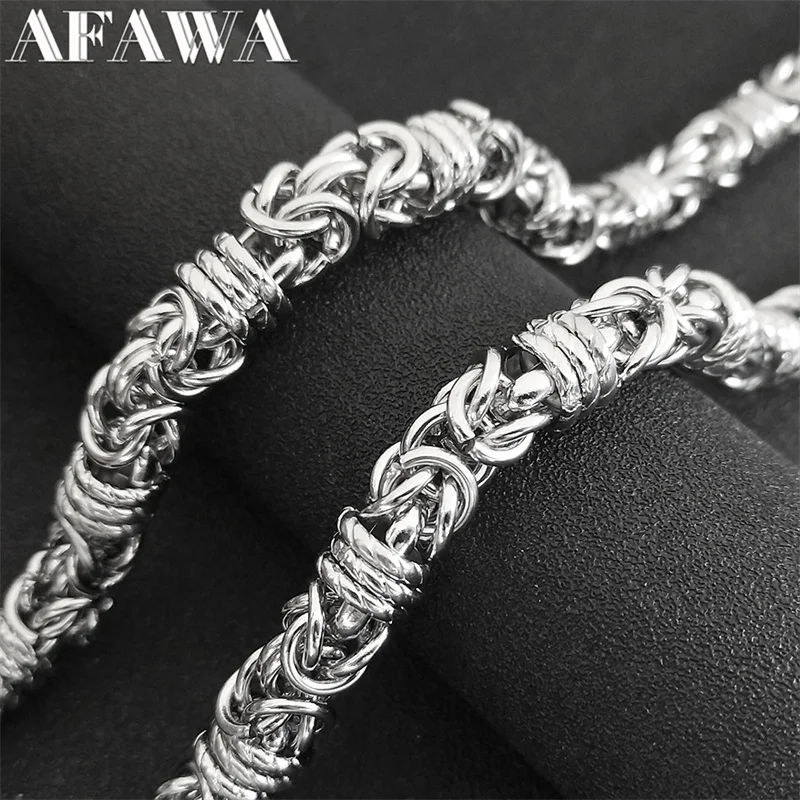 Punk Stainless Steel Chain Necklace Bracelet For Men Neck Silver Color Male Thick Long Chains Boyfriend Gift Jewelry NLT64S02