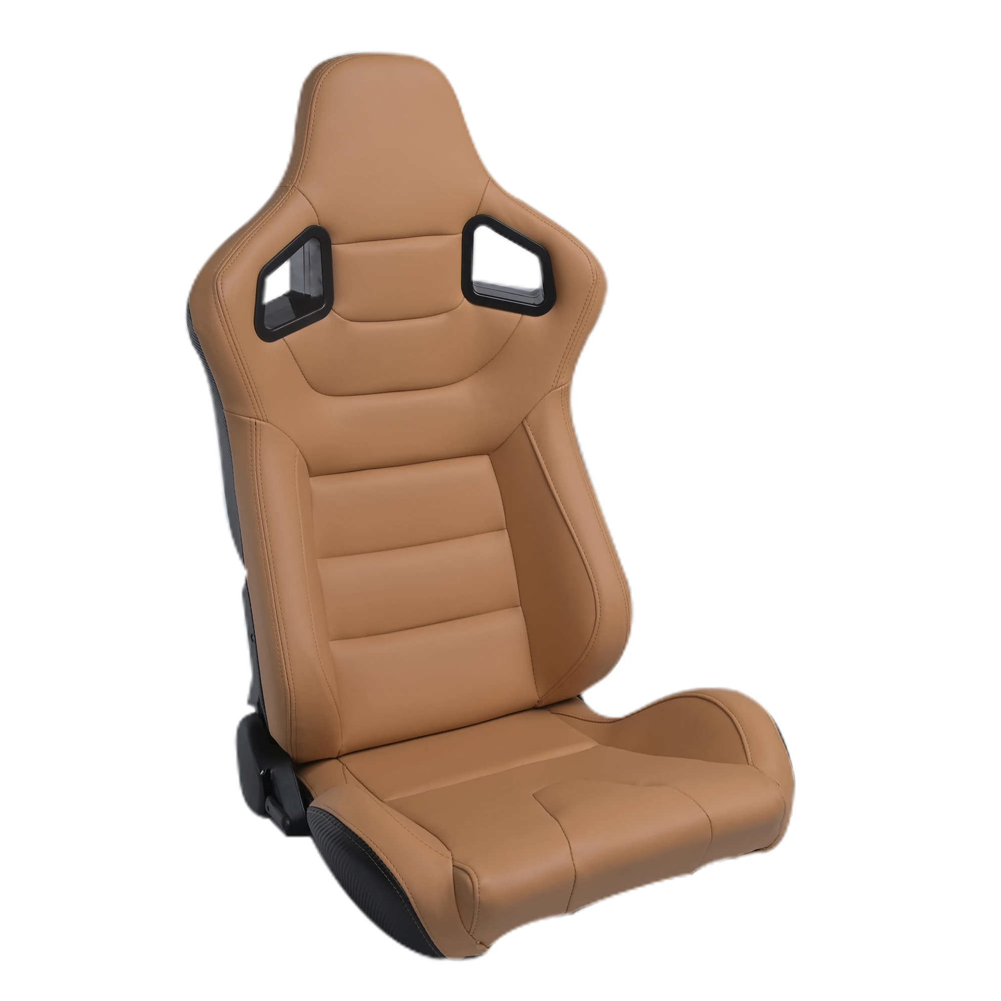 JBR1041 Factory Supply Universal Bucket Racing Seats Beige PVC Carbon Look Leather Reclinable Modified Car Seats