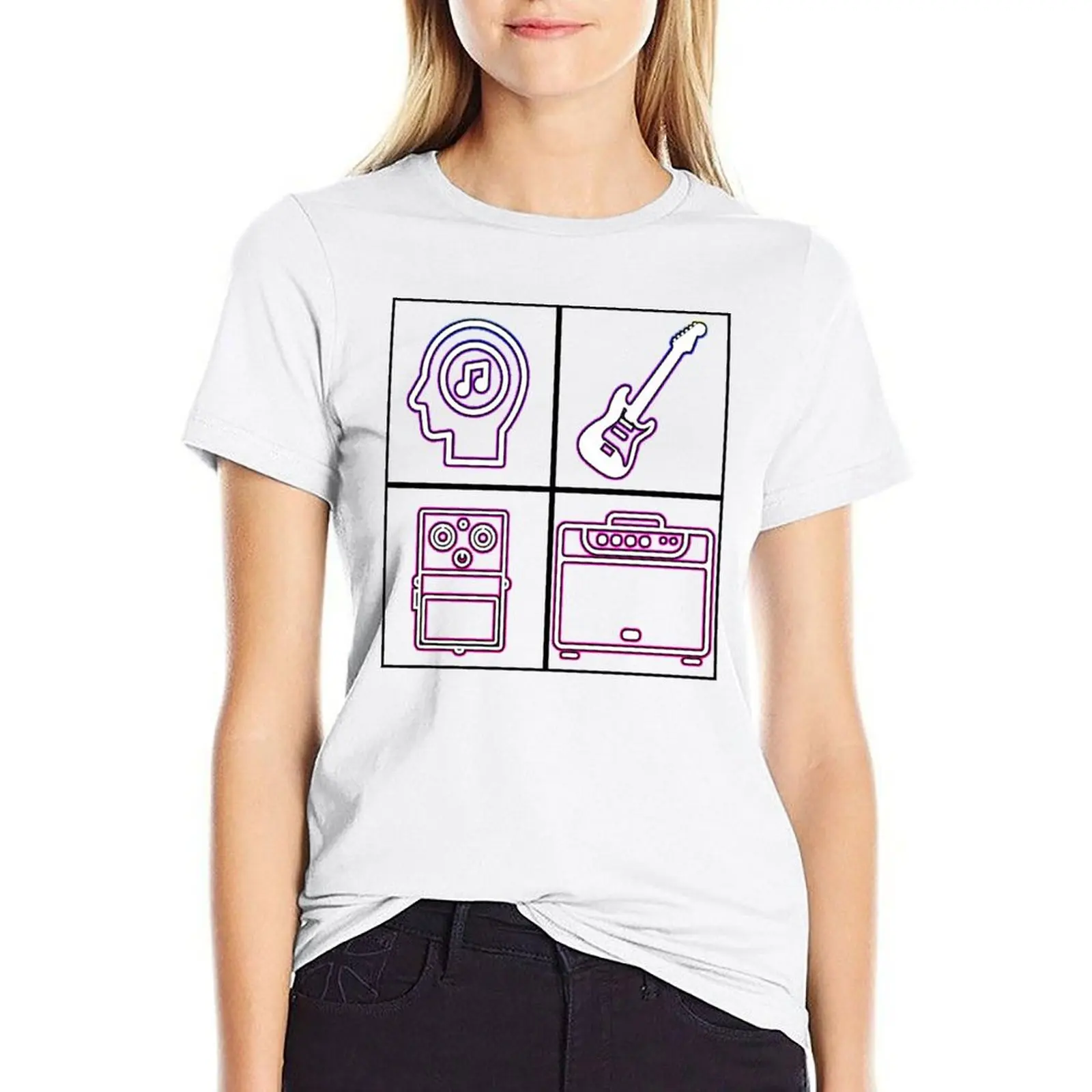 Musician Rock Guitar Pedal And Amp Dude Gift Idea T-shirt animal print shirt for girls tshirts for Women