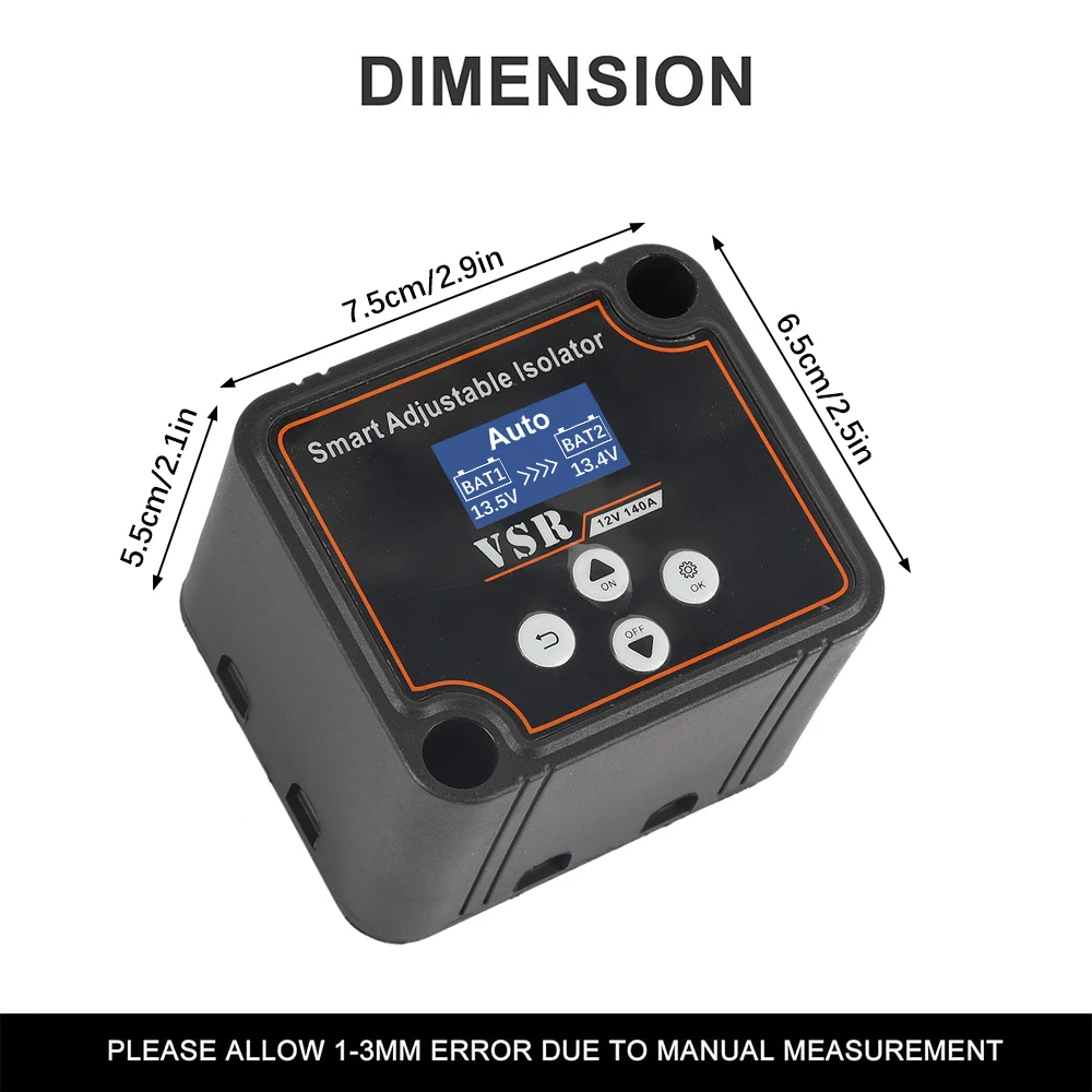 Dual Battery Smart Isolator 12V 140A Voltage Sensitive Split Charge Relay VSR Car Accessories Relay VSR ​For Camper