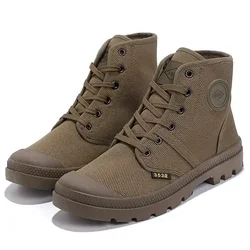 Boots for Men Ankle Retro Canvas Booties Man Shoes Short Barrel Hot Selling Vintage Non Slip Footwear Offers Cheap Fashion New