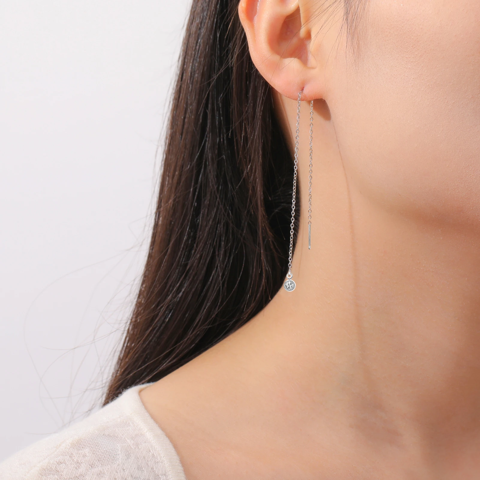 Lucktune Gold Color Chain Long Tassel Drop Ear Line Stainless Steel Zircon Earrings for Women Jewelry Wedding Gifts 2025 New In