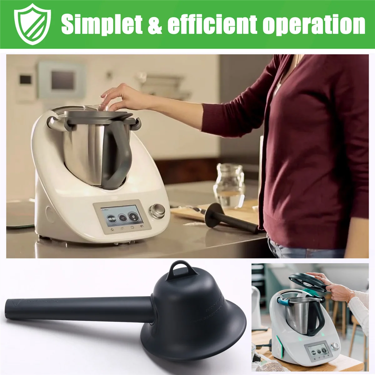 BOFO Steam Diverter for Thermomix TM31 TM5 TM6 Guide Pipe,Steamer Lid, Washable & Reusable Pressure Cooker Accessories