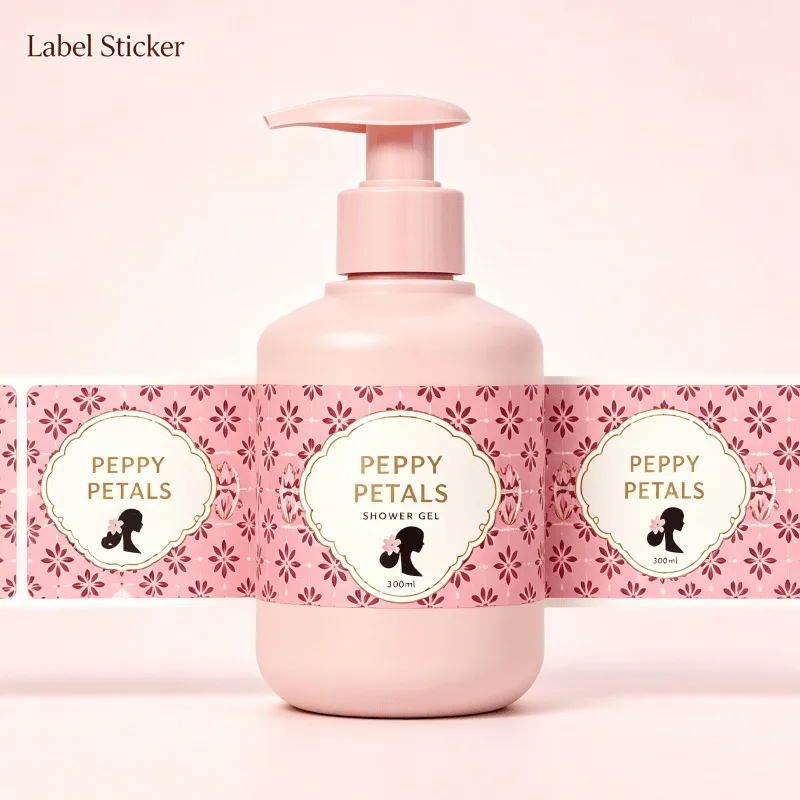 Maßgefertigte Wasserdichte Vinyl-Haarshampoo-Aufkleber, Bedruckte Bunte Rosa Kosmetik-Verpackungsetiketten zur Hautpflege-Dekoration – Detail 4