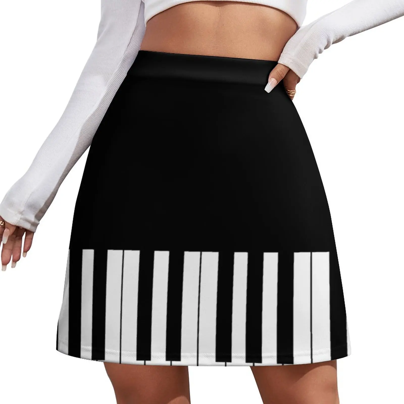 

Piano keys Black & white Mini Skirt skirt for women School uniform skirt set clothes for woman