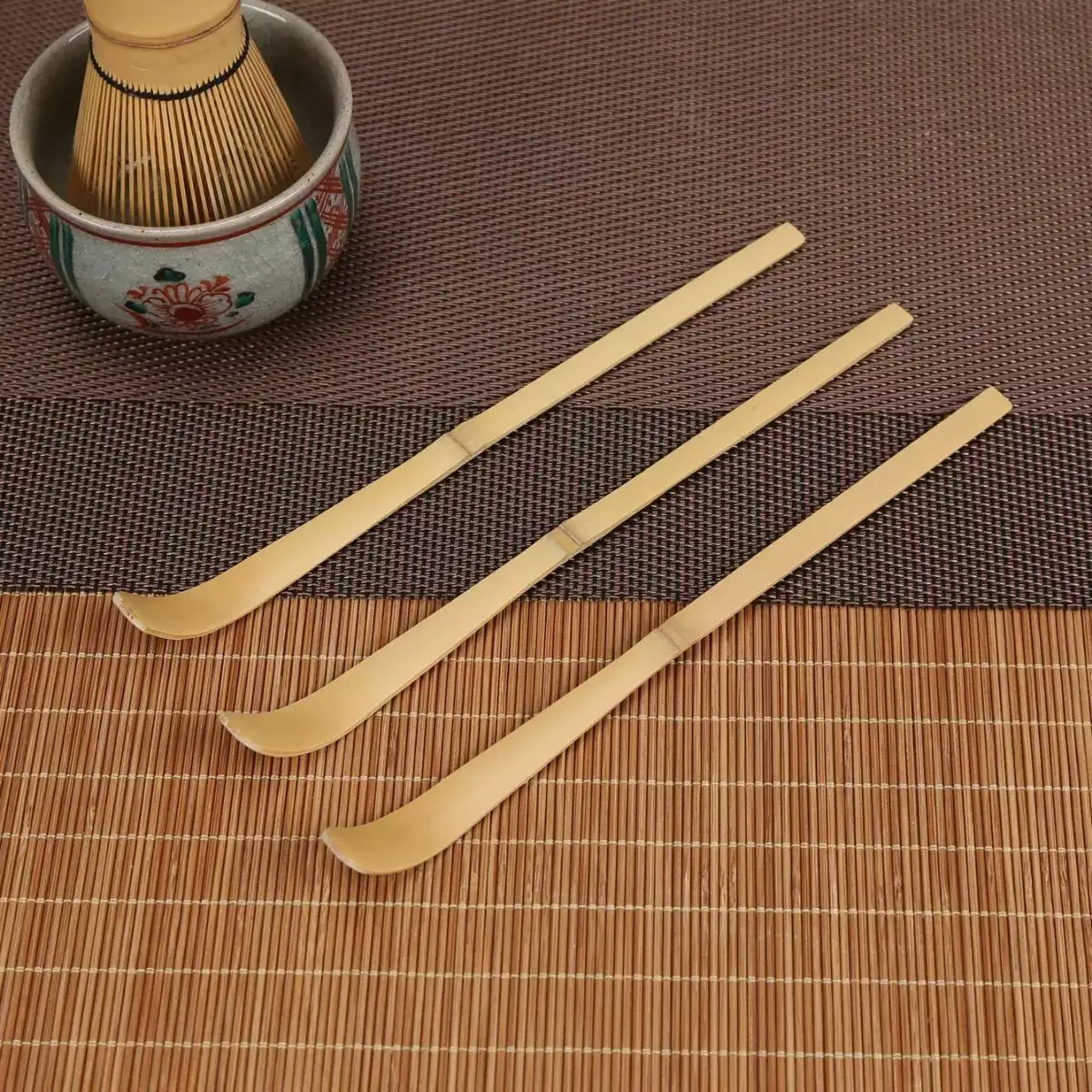 Wood Tea Sticks Matcha Spoon Teaware Teaspoon Handmade Black Bamboo Leaf Spatula Guide Kitchen Tool Spice Gadget Cooking Utensil