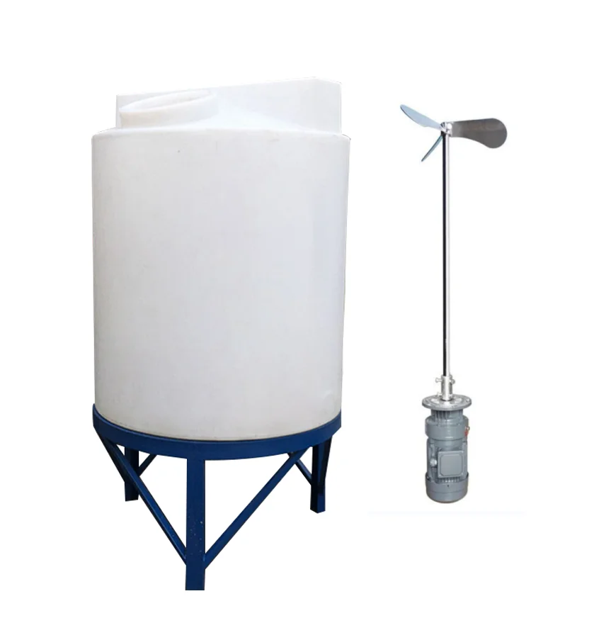 Rotational high quality plastic chemical mixing tank with agitator