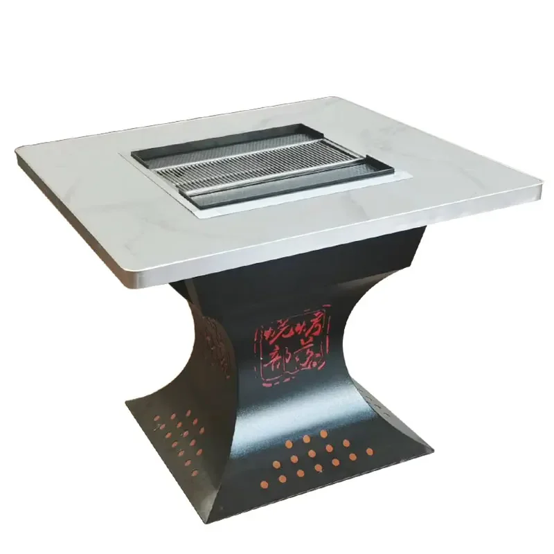 

YY Barbecue Table Charcoal Oven Korean Marble Hot Pot Table Dining Table Home