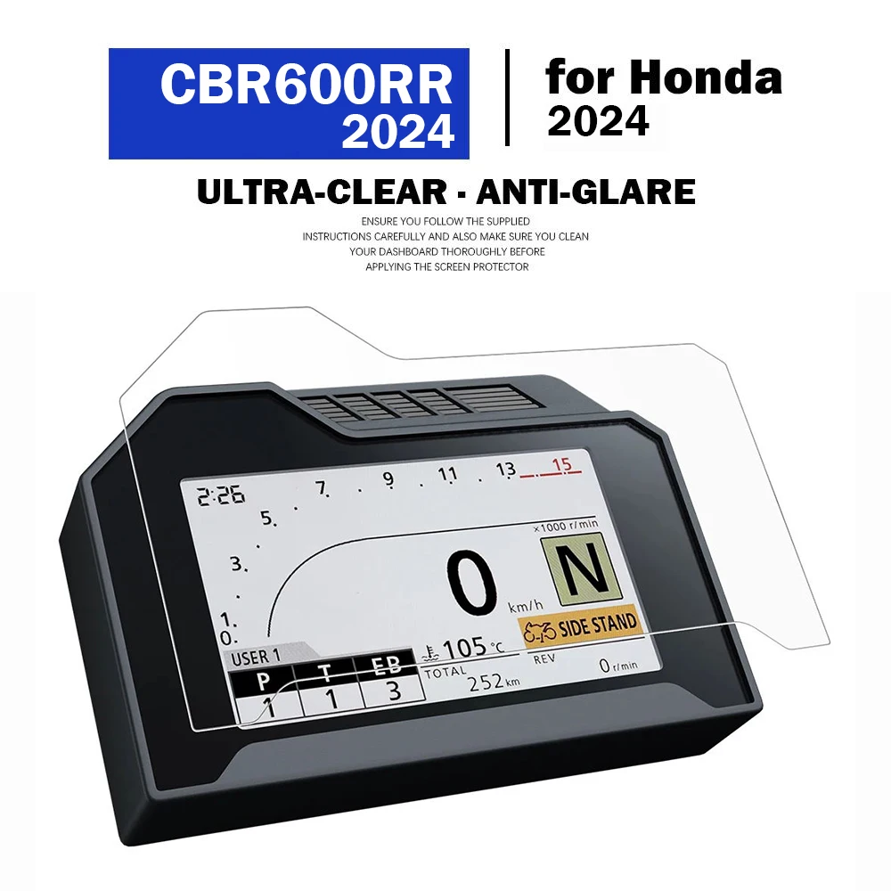 Dashboard Screen Protector, Scratch Protection Film, Acessórios para Honda CBR 600 RR, CBR600RR, 2024