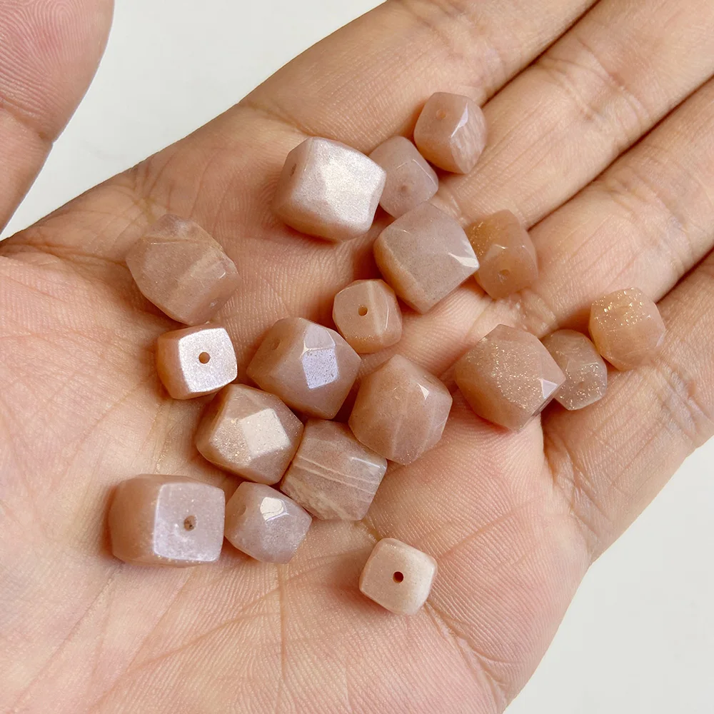 Natural Raw Mineral Stone Beads Square Shape Bead Citrine Quartz Reiki Healing Beads For Jewelry Making DIY Necklace Bracelet