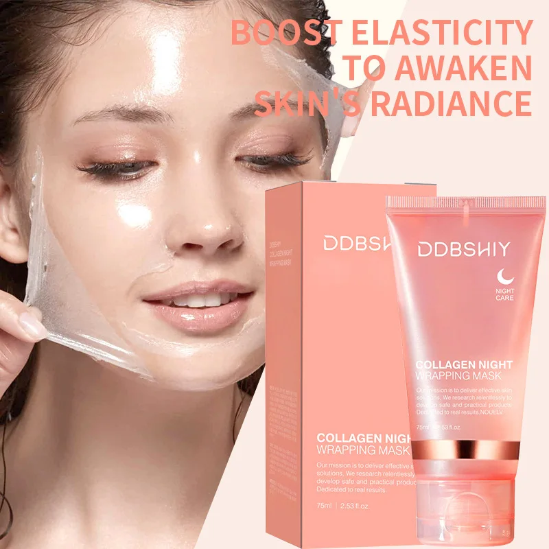 Hydrating Collagen Overnight Wrapping Peel Off Facial Mask Pack for Elasticity and Glow Korean Skin Care