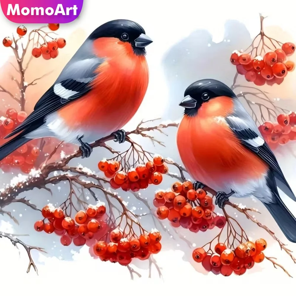 Momoart Vogel-Diamantmalerei Tierbild Strass DIY Vollflächiges Quadratisches Rundes Diamant-Mosaik-Set Handgemachtes Geschenk