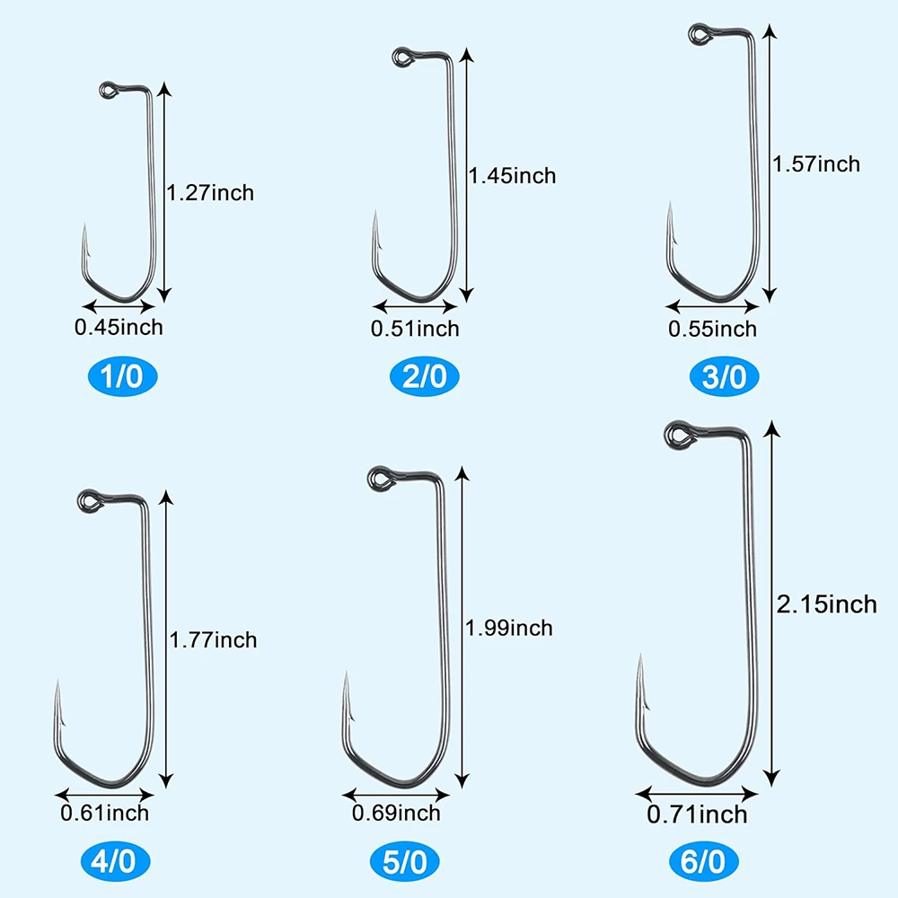 خطافات هزازة دودة طويلة الساق ، خطاف هزازة دائري 90 درجة لباس وسلمون السلمون المرقط ، 50 * ، Aberdeen
