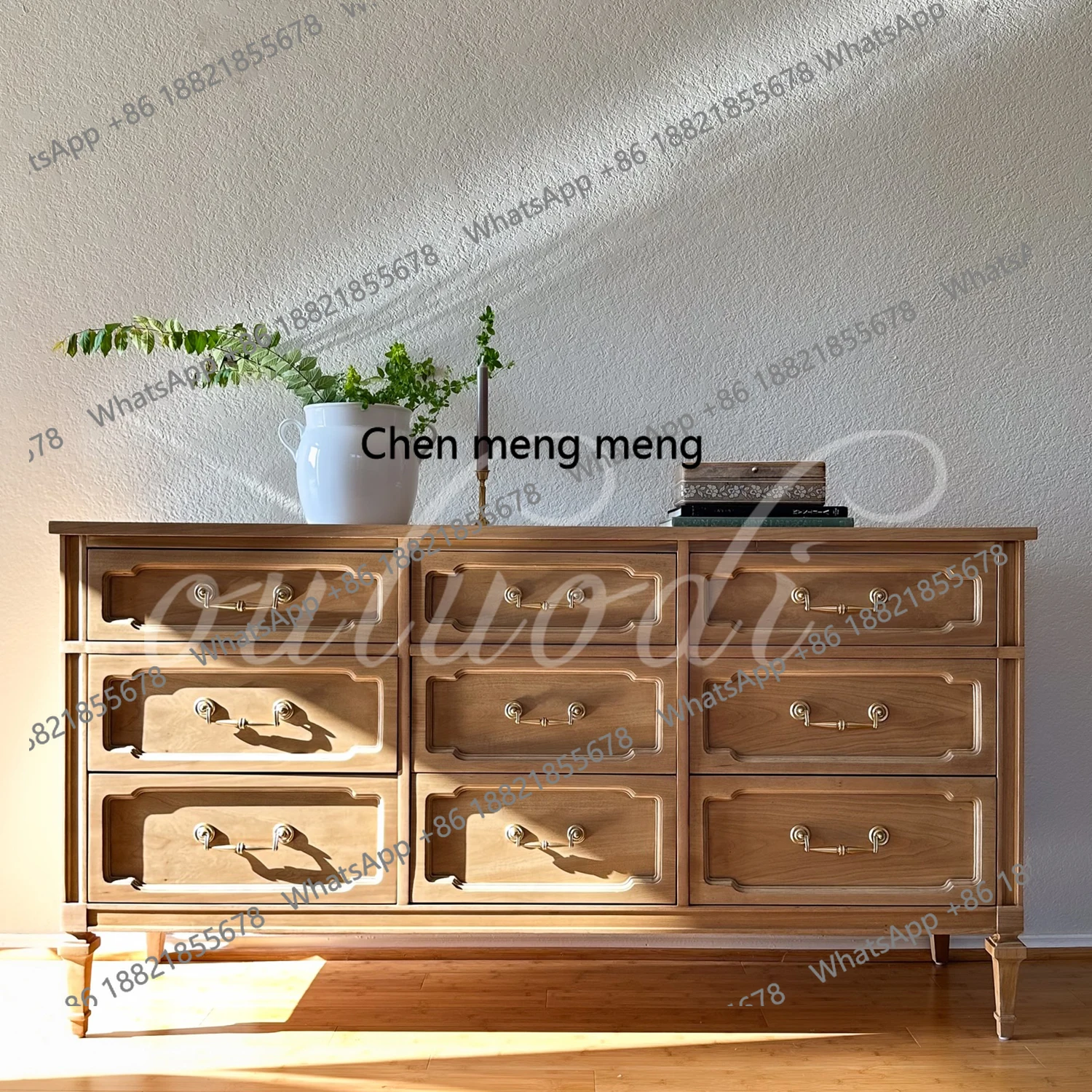 

American medieval chest, bedroom wall drawer cabinet, French retro living room corridor entrance storage cabinet