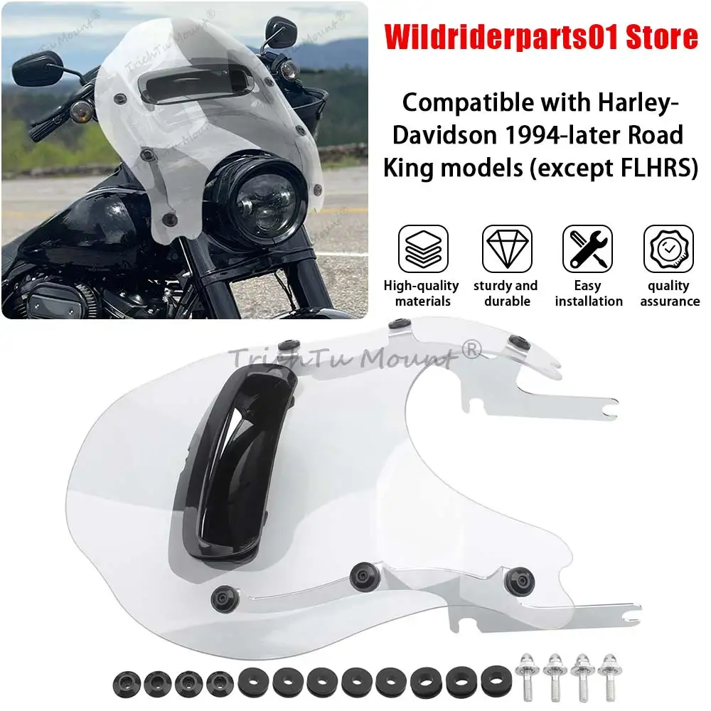 

Аксессуары для мотоциклов, ветроразветвитель для мотоцикла, вентилируемый комплект оборудования для крепления на лобовом стекле для Harley-Davidson 1994-позднее Road King