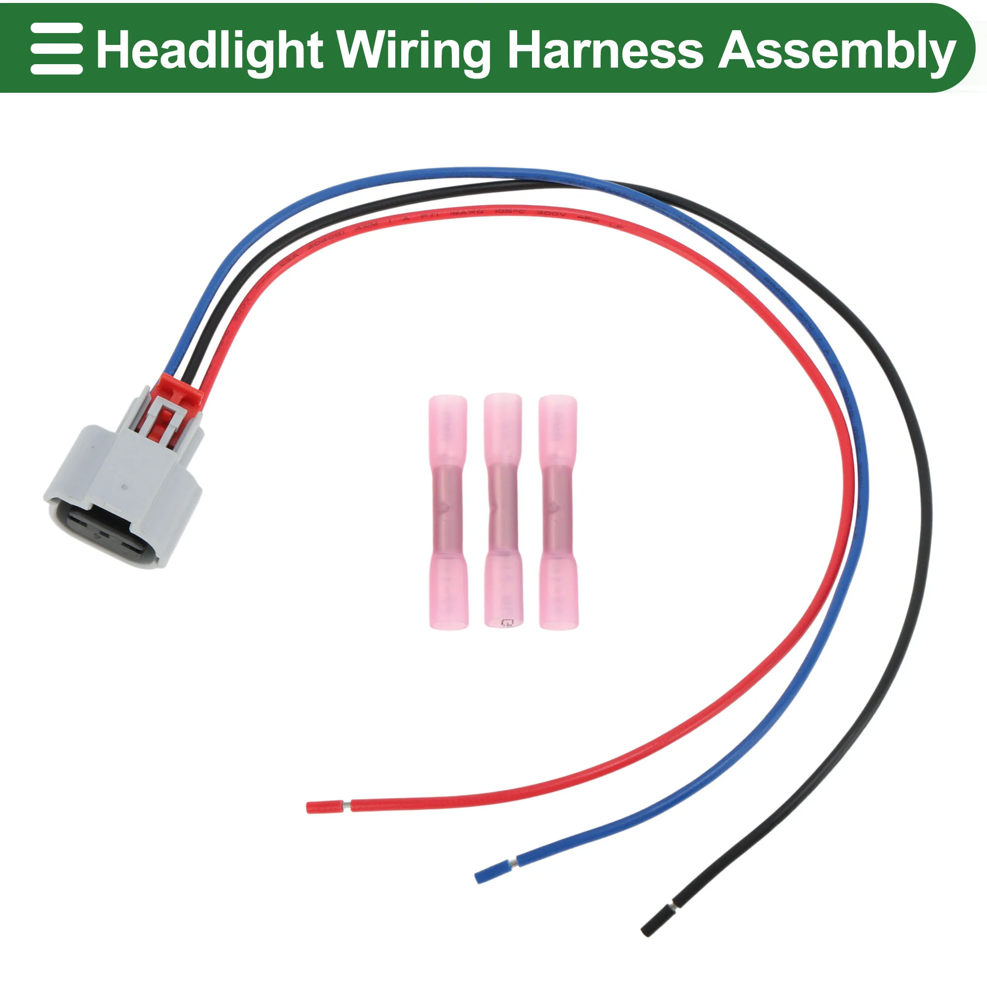UXCELL No.68081389AL Headlight Wiring Harness Assembly for Dodge Dart Turn Signals Lamp Wire Harness 3 Pcs Terminals 30cm 1 Set