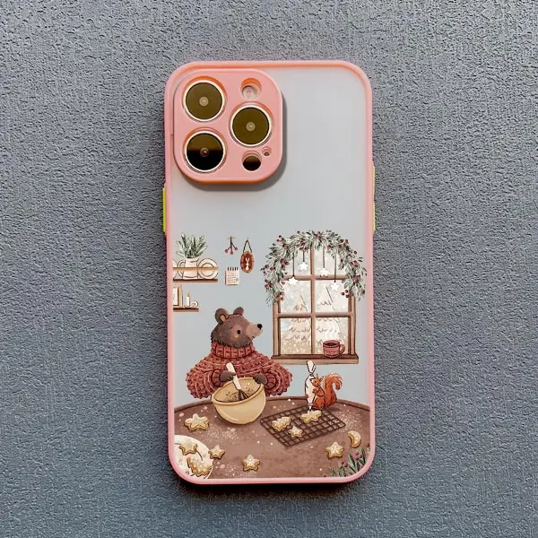 Cartoon Tier Freizeit Telefon Fall Für iPhone XR XS X 17 16 11 12 13 14 15 Pro Max mini 16 15 14 Plus Stoßfest Matte Abdeckung – Detail 6