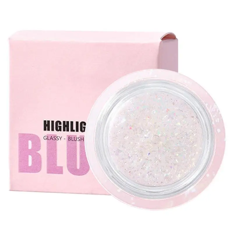 Gel à Blush vitreux 10g, couleur changeante, teinte de joues pêche, paillettes claires, maquillage longue durée, fard à paupières Rouge, outil de maquillage