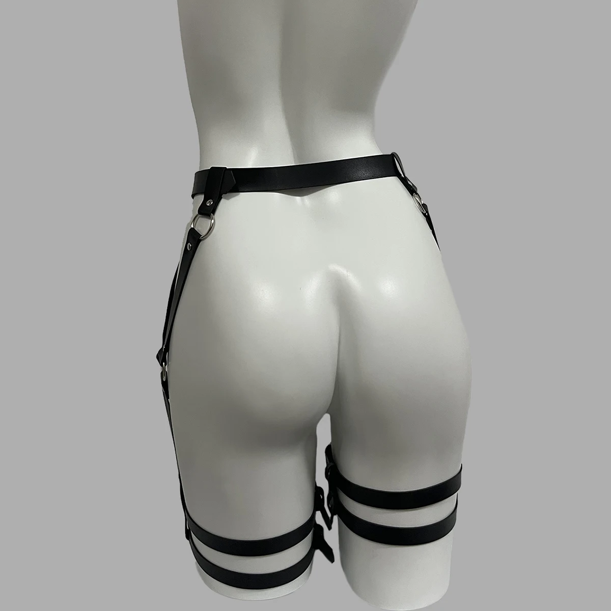 Damska seksowna uprząż na nogi skórzana bielizna bondage pas do pończoch gotycka odzież erotyczna bielizna podwiązki body