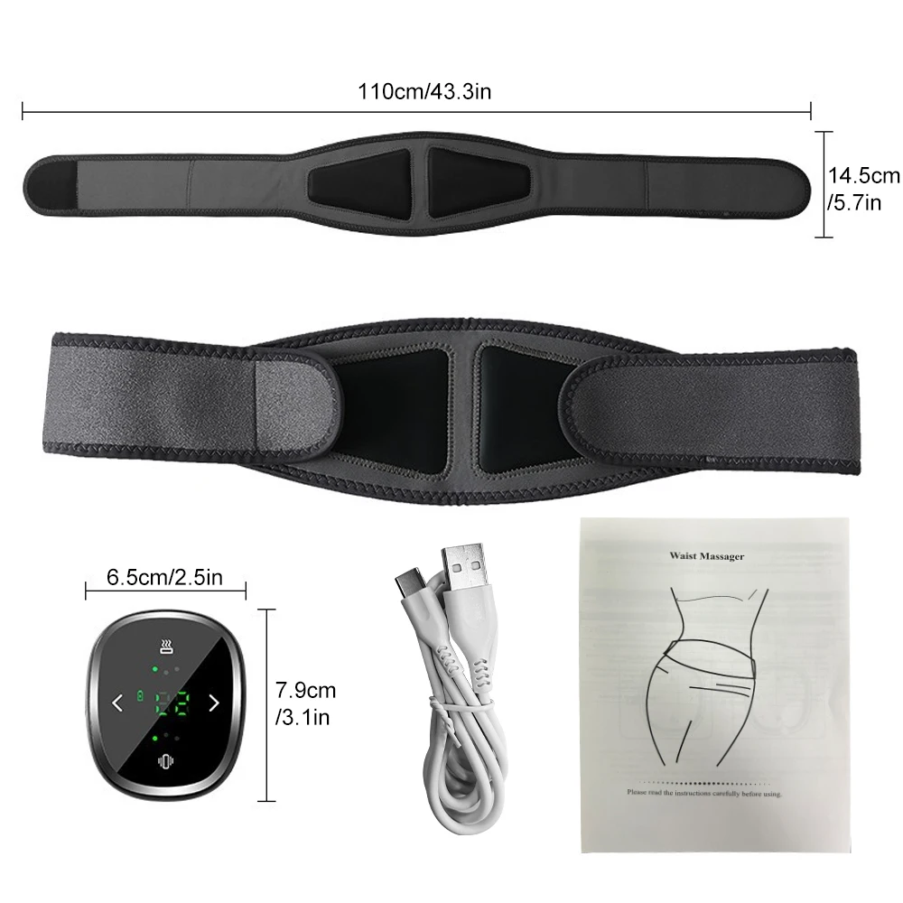 1 Buah Bantalan Pemanas Tanpa Kabel untuk Menghilangkan Rasa Sakit Punggung, Pemijat Lumbar dengan Panas, Sabuk Punggung Dipanaskan Penopang Lumbar Penghangat Perut