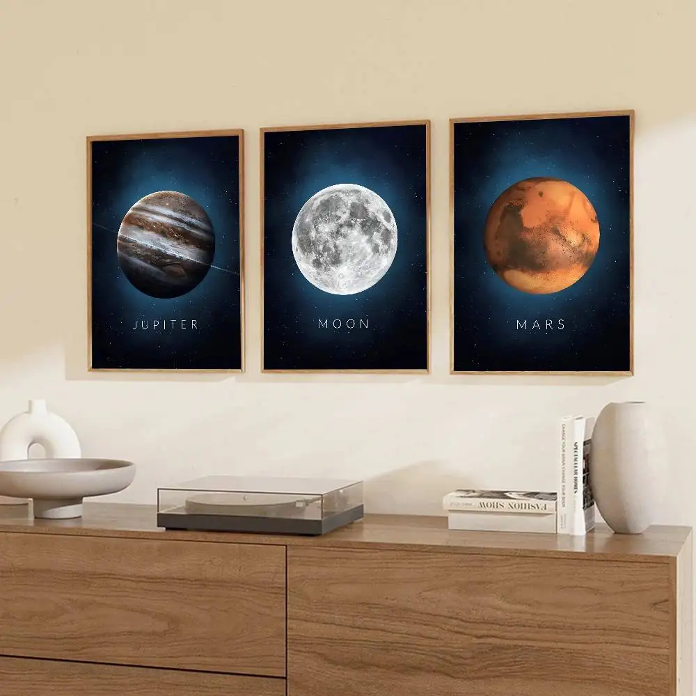 الشمس فينوس صورة الشمال نمط المشارك زحل المريخ الأرض بلوتو كوكب طلاء جدران غرفة نوم السرير غرفة المعيشة مدخل جدارية #4