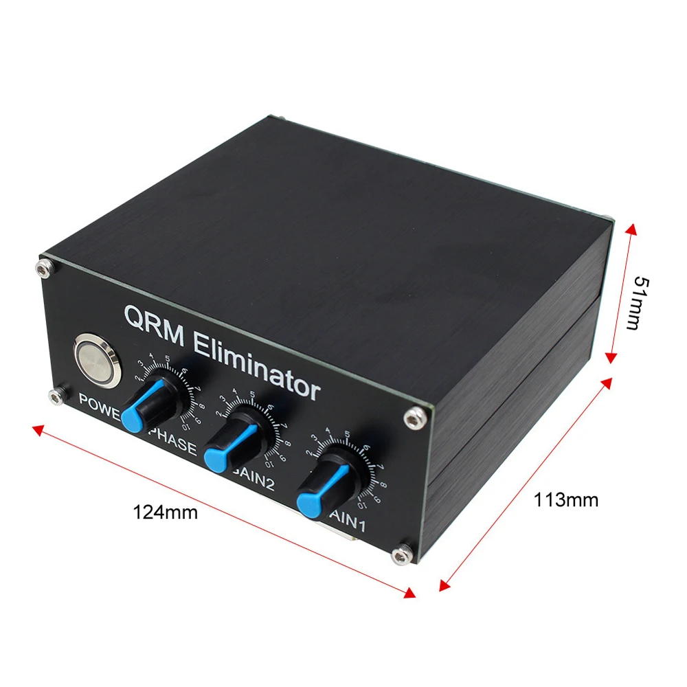 QRM Eliminator X-Phase Built-in PTT Control 1-30 MHz HF Band QRM Eliminator Aluminum Alloy QRM Canceller Radio TV Broadcast